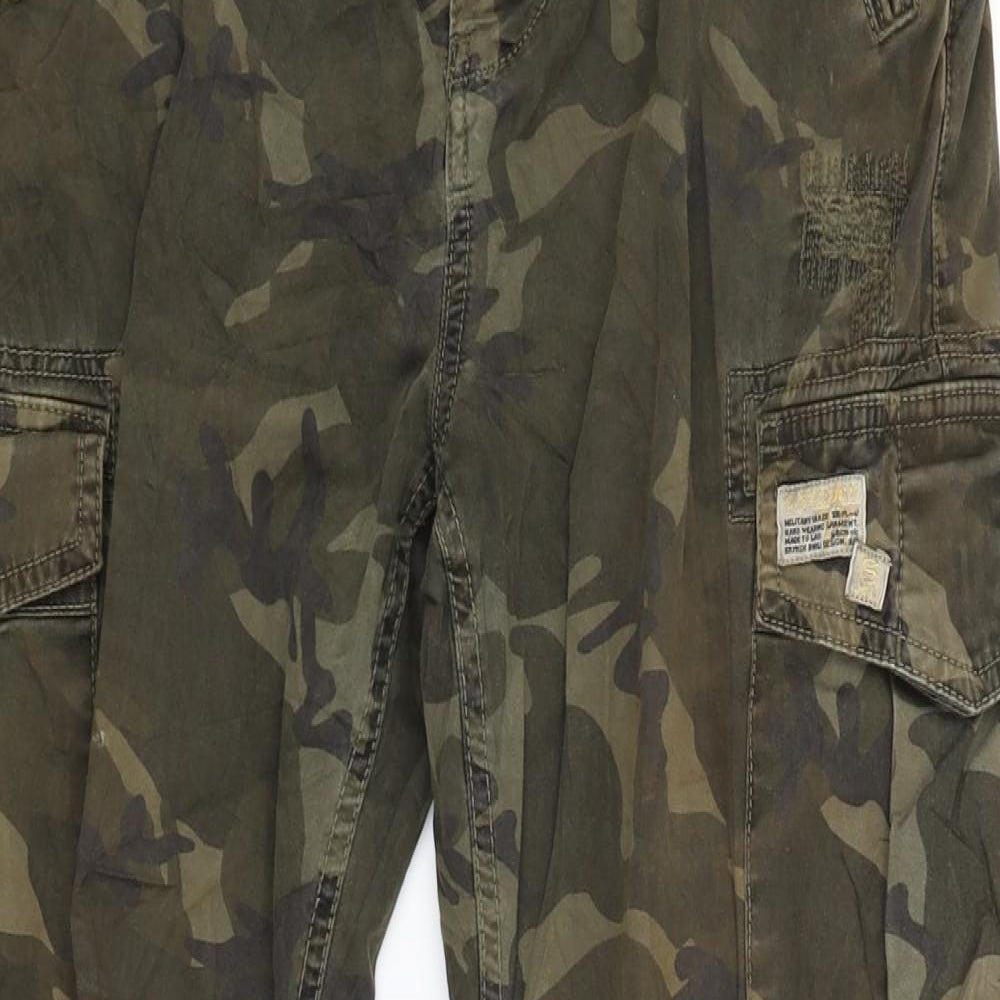 Superdry Womens Brown Camouflage  Cargo Trousers Size S L29 in
