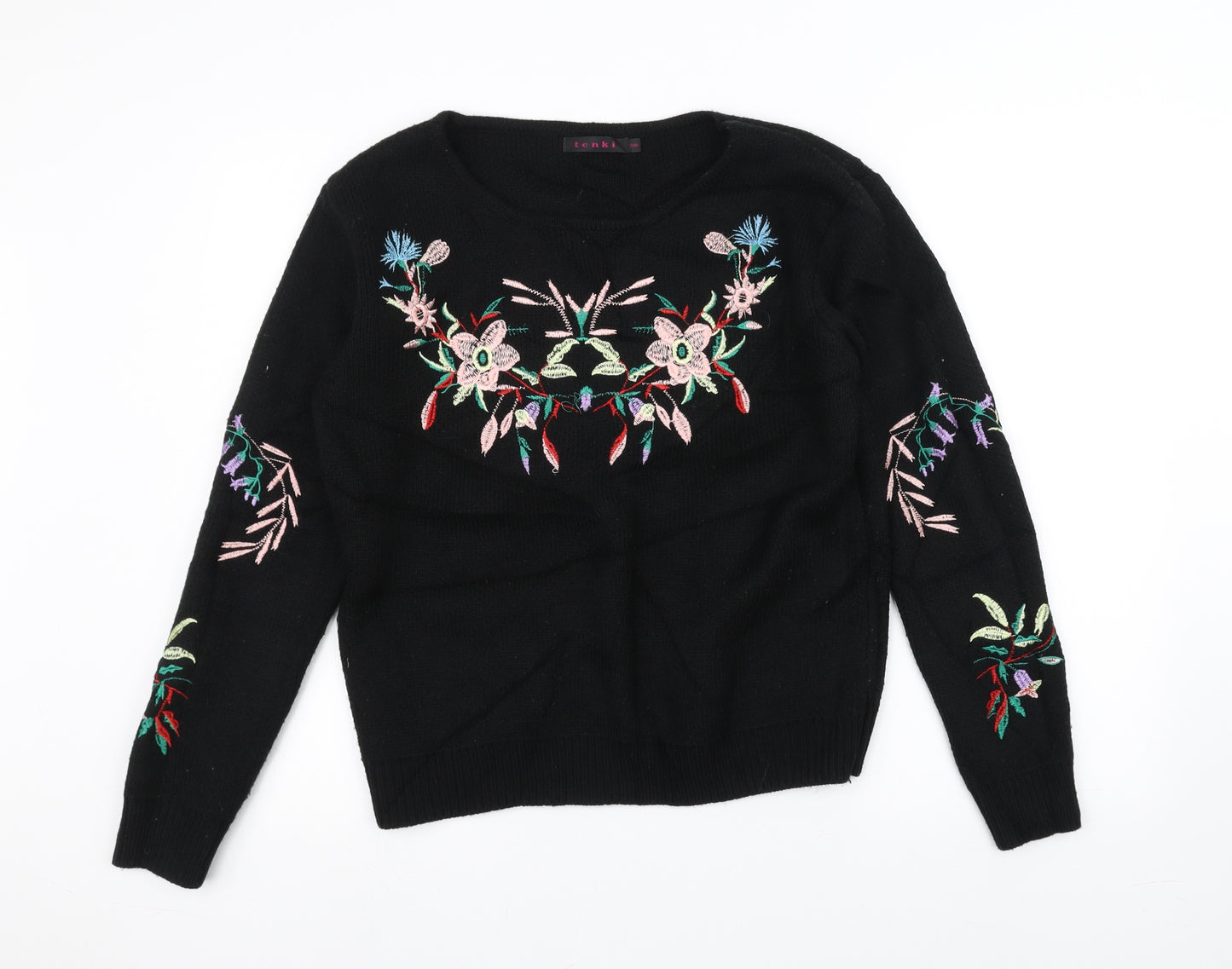 Tenki Womens Black  Knit Pullover Jumper Size M