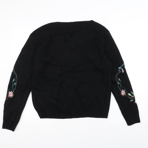 Tenki Womens Black  Knit Pullover Jumper Size M