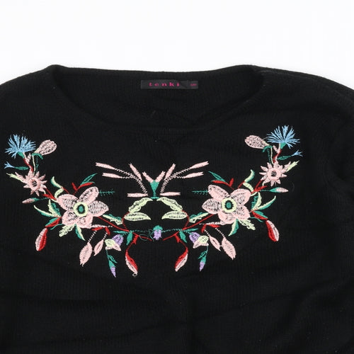 Tenki Womens Black  Knit Pullover Jumper Size M
