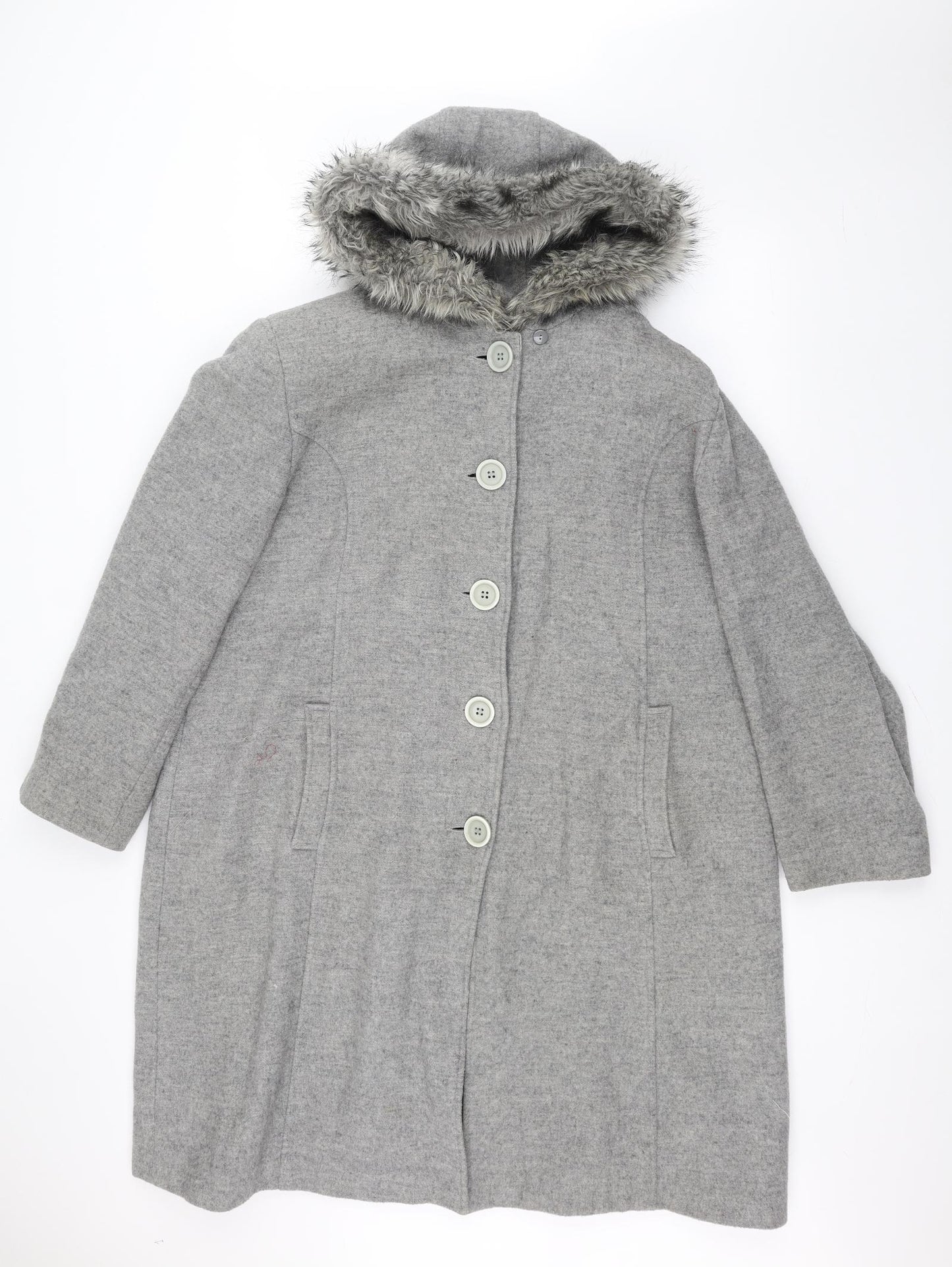 Classics Womens Grey   Overcoat Coat Size 20