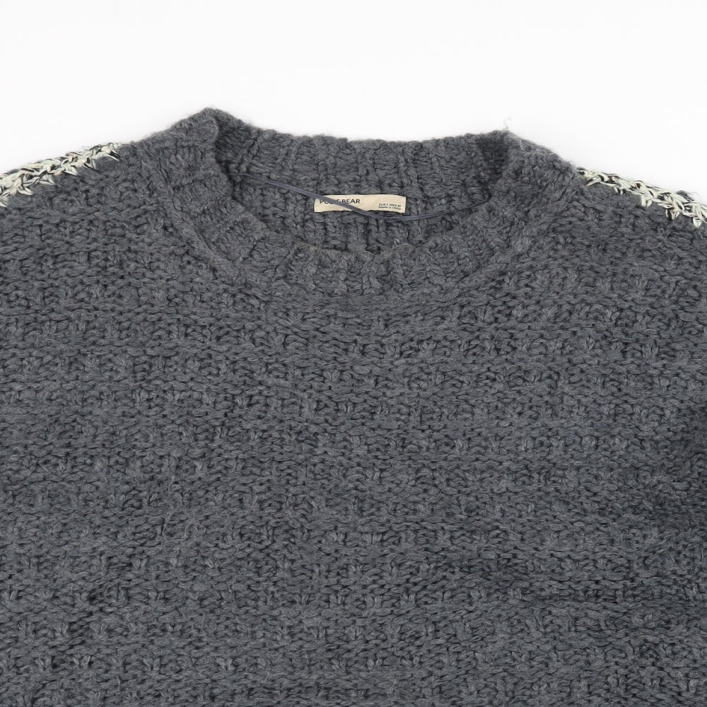 Pull&Bear Womens Blue  Knit Pullover Jumper Size L