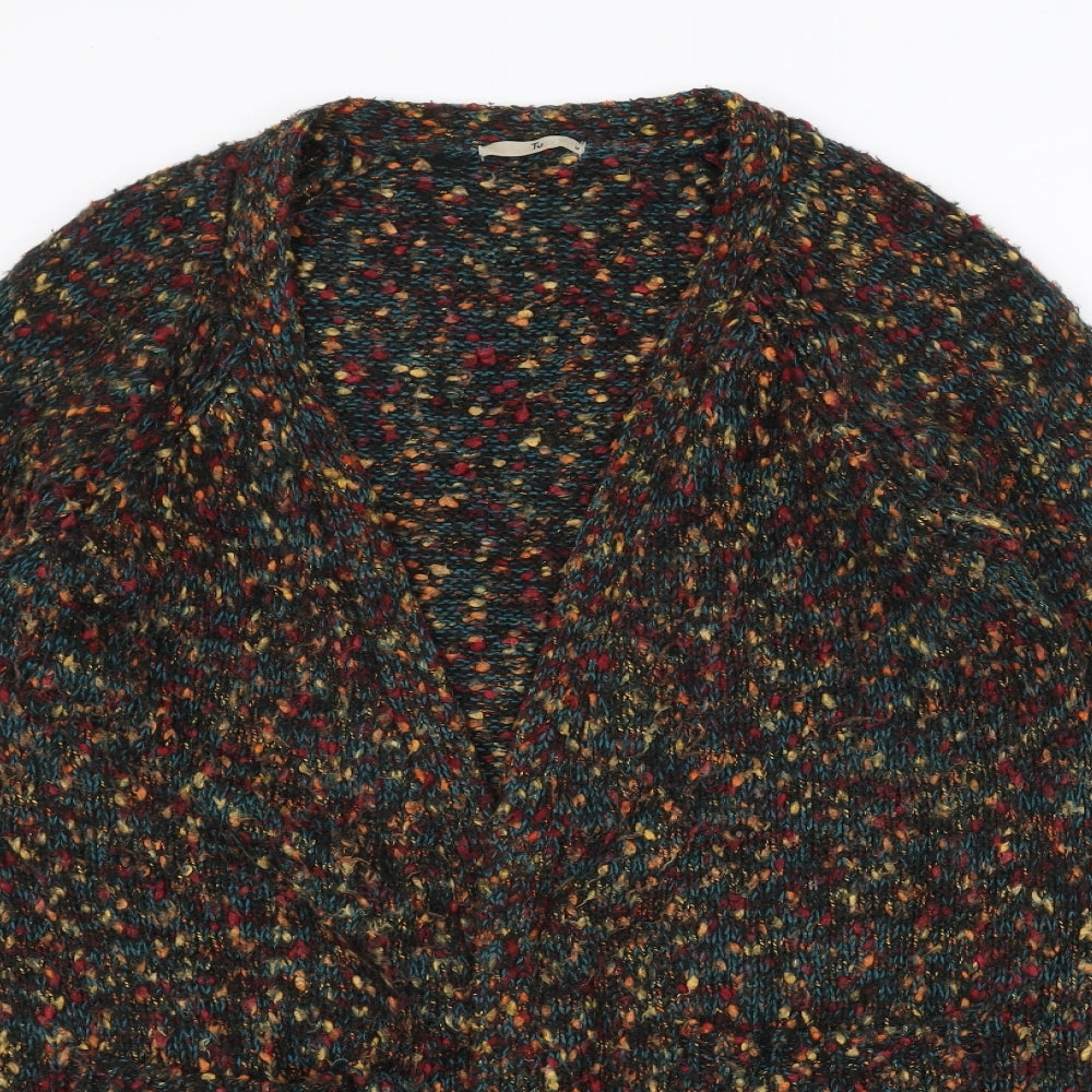 TU Womens Black  Knit Jacket Coatigan Size M