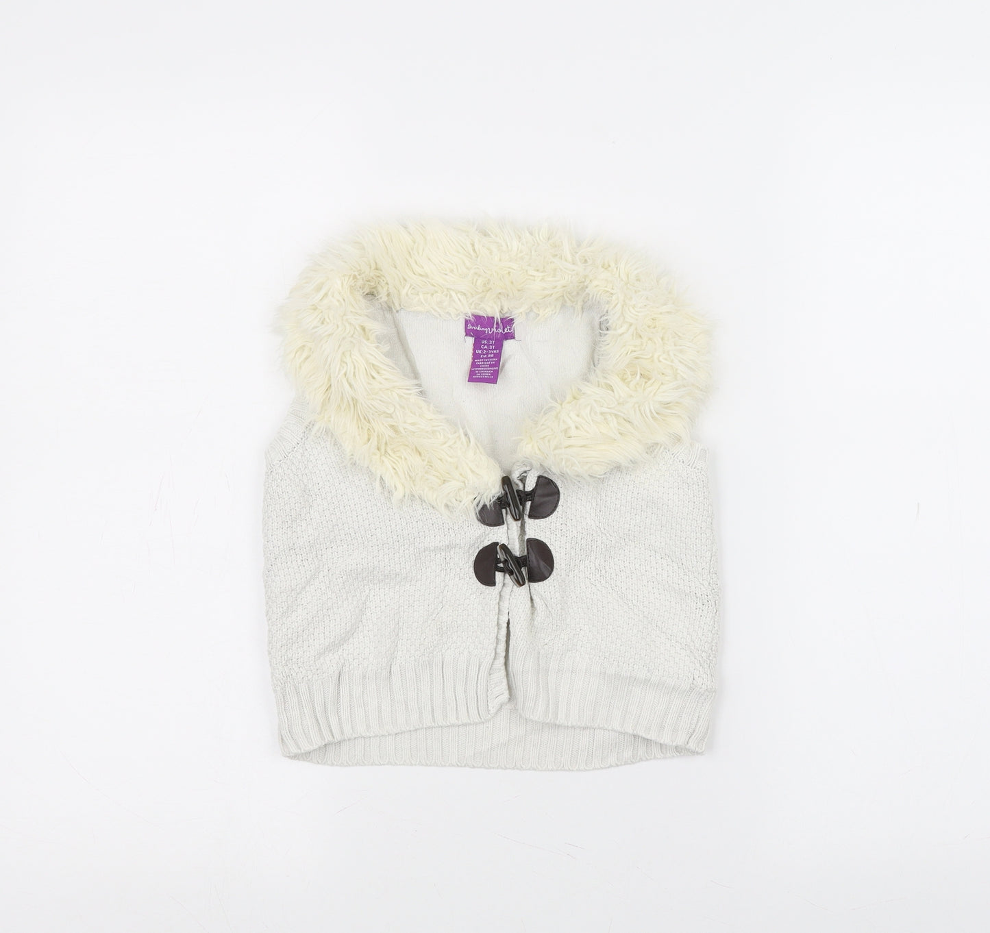 Shrinking Violet Girls White   Jacket Coatigan Size 2-3 Years