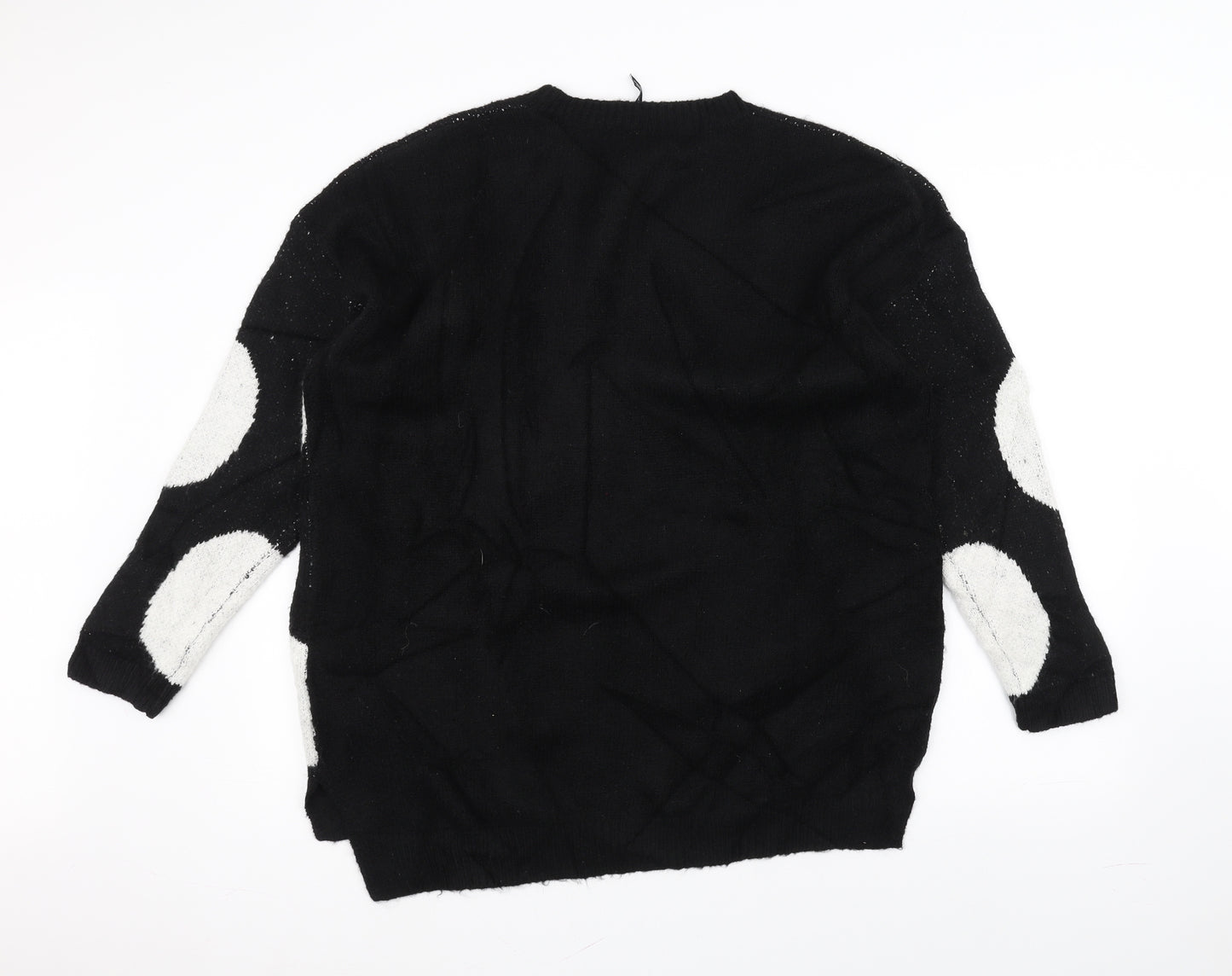 capsule Womens Black Polka Dot Knit Pullover Jumper Size 12