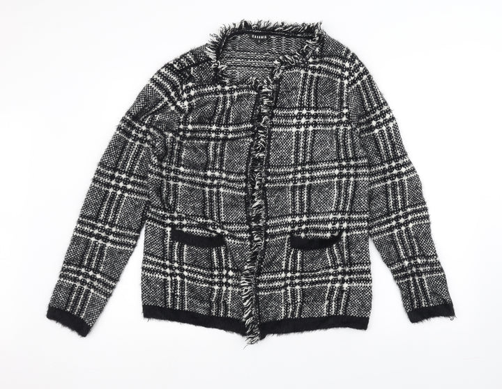 CASAMIA Womens Black Knit Jacket Coatigan Size S