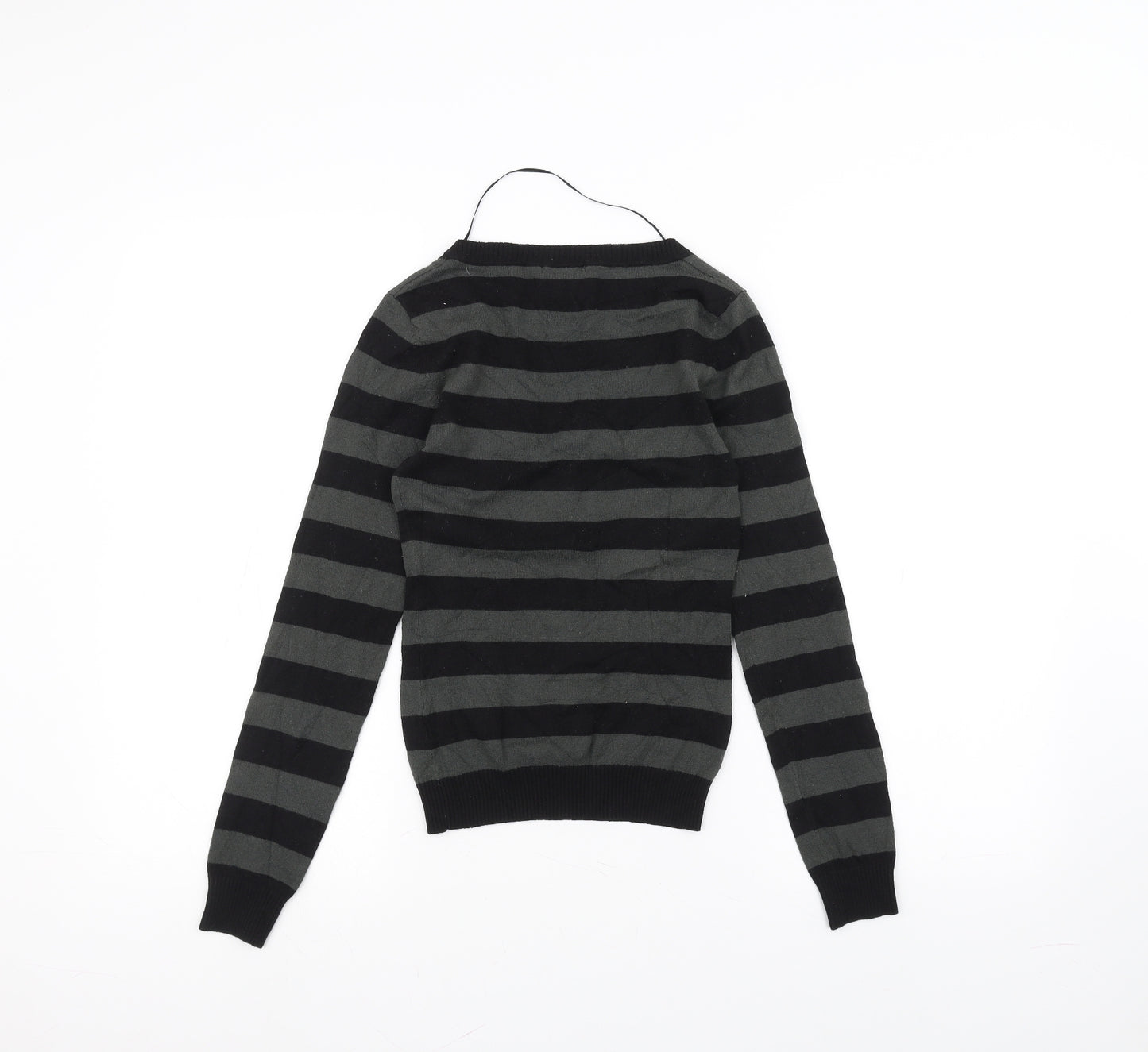 H&M Womens Black Striped  Basic T-Shirt Size XS