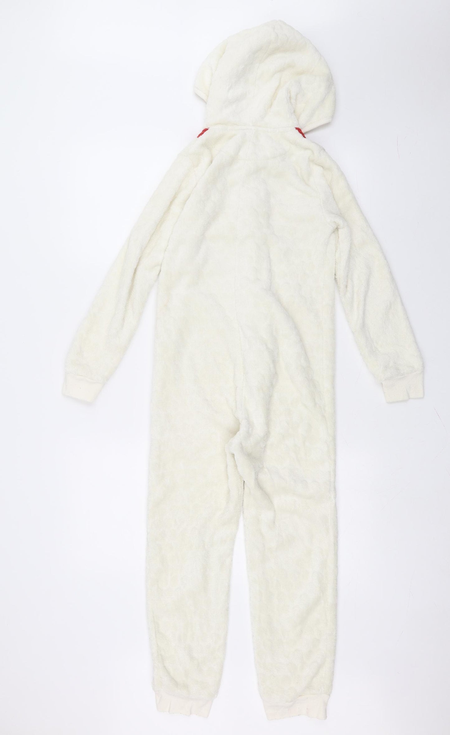 Preworn Girls White Solid  Top One Piece Size 9 Years  - Snowman
