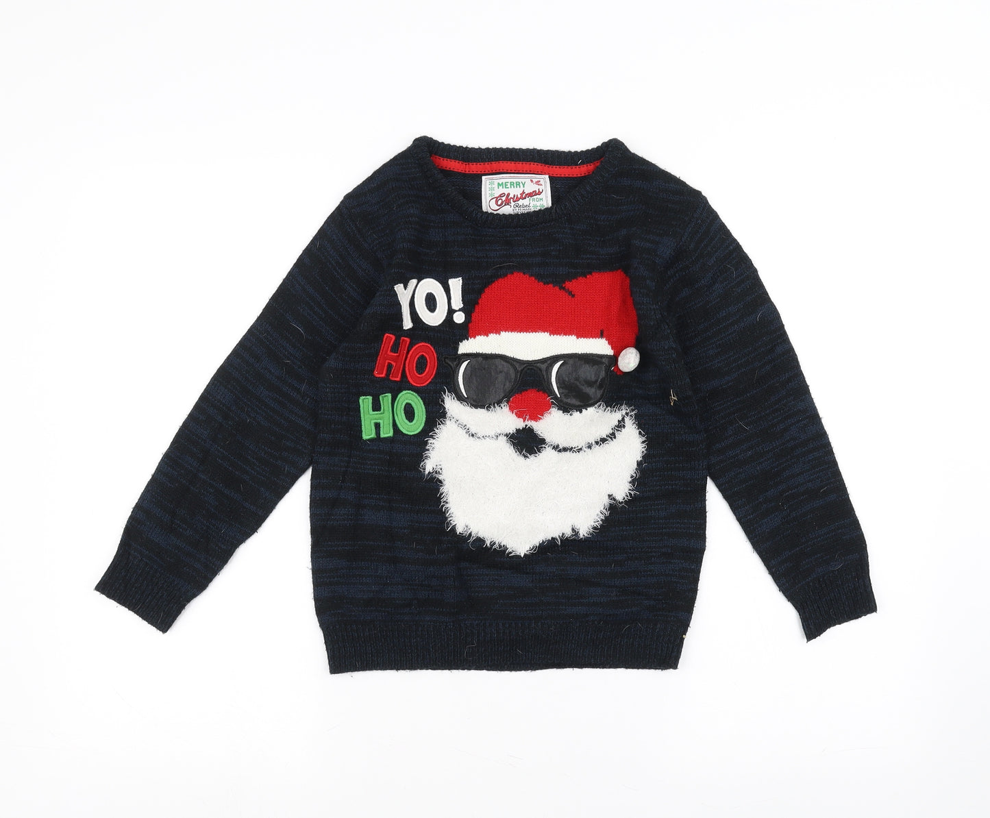 Primark Boys Blue   Pullover Jumper Size 7-8 Years  - christmas jumper