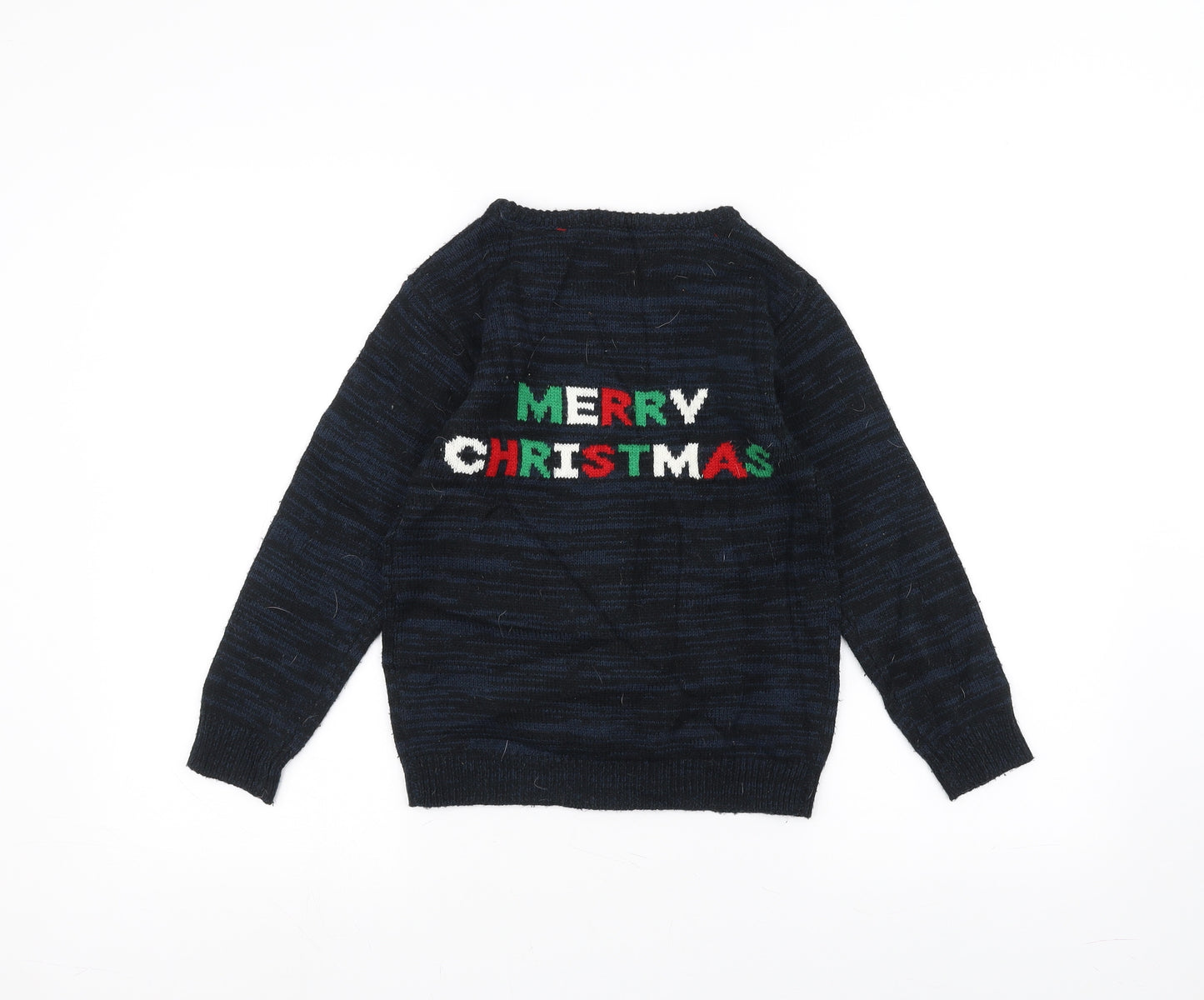 Primark Boys Blue   Pullover Jumper Size 7-8 Years  - christmas jumper
