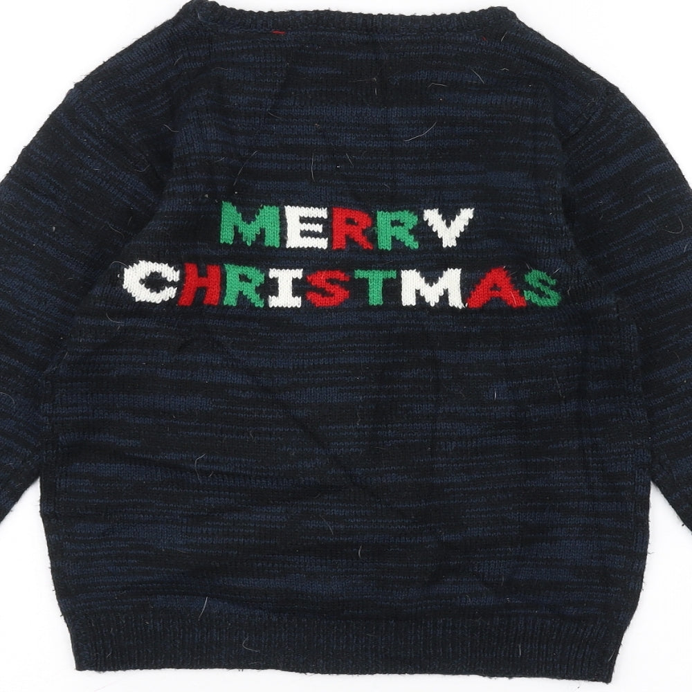 Primark Boys Blue   Pullover Jumper Size 7-8 Years  - christmas jumper