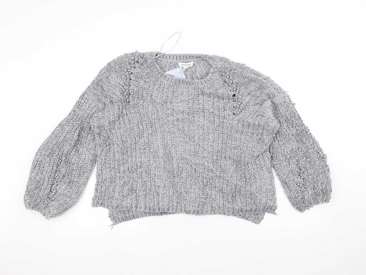 Wild flower Womens Grey   Pullover Jumper Size M