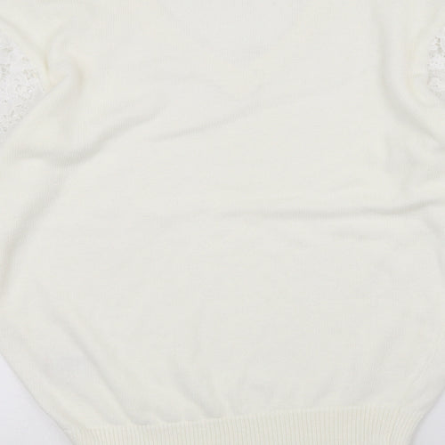 Cotton Traders Womens White   Pullover Jumper Size 12