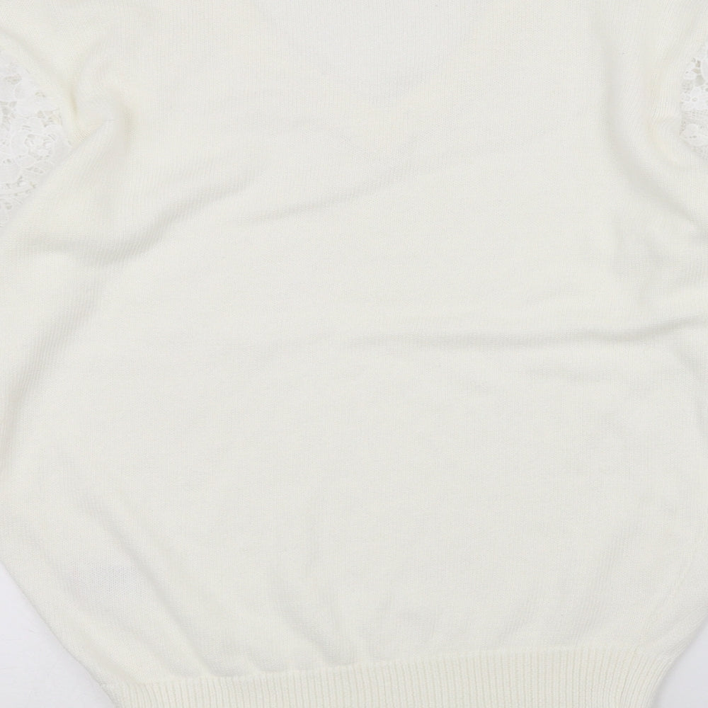 Cotton Traders Womens White   Pullover Jumper Size 12