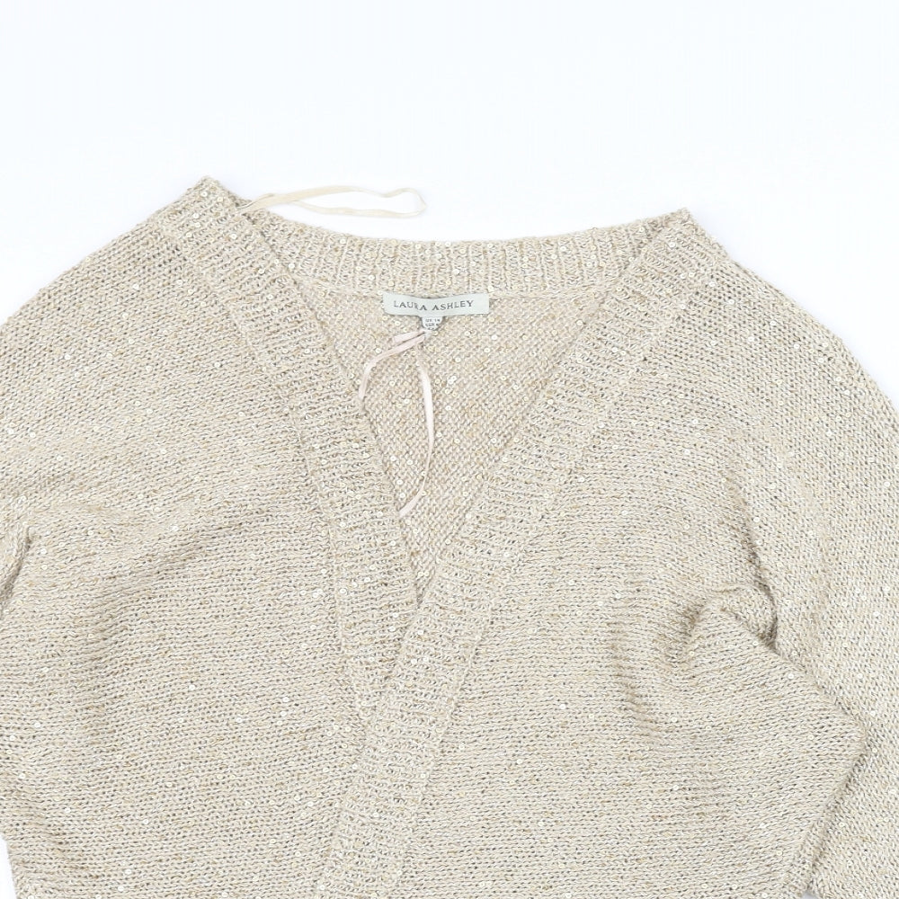 Laura Ashley Womens Brown   Cardigan Jumper Size 14