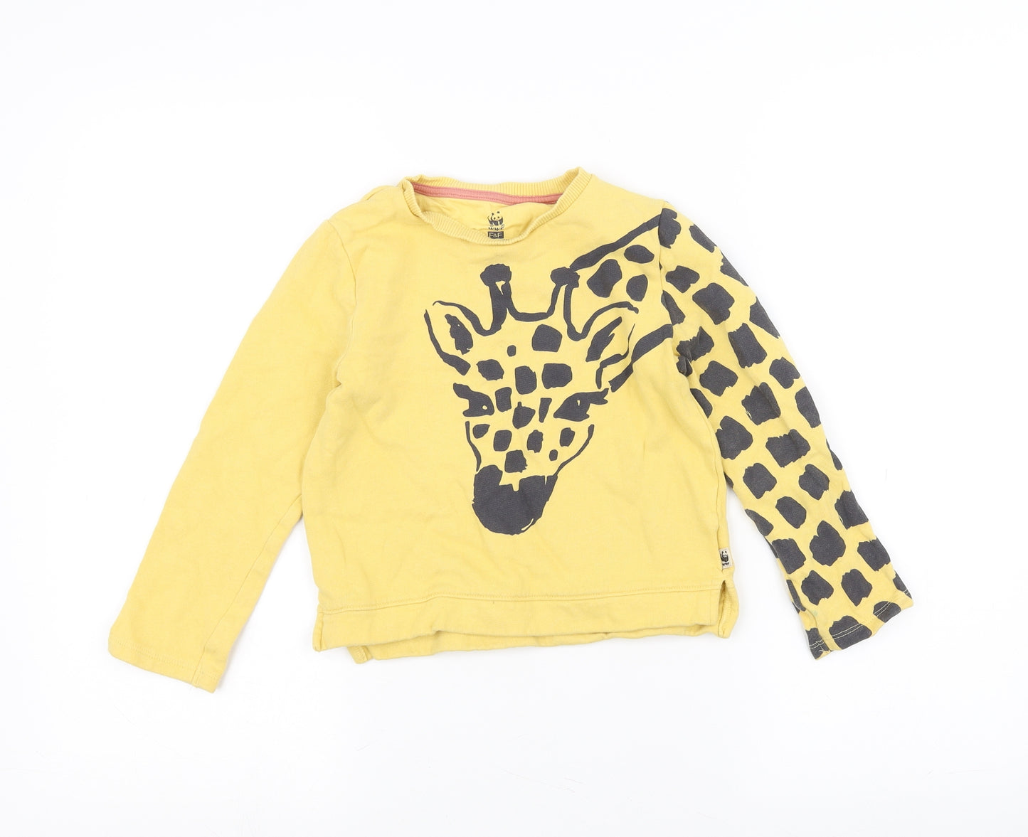 F&F Girls Yellow   Pullover Jumper Size 6-7 Years  - Giraffe