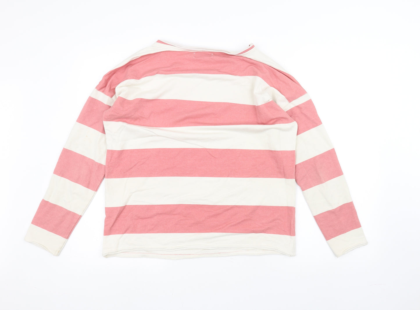 Avenue Womens White Striped  Pullover Jumper Size 12