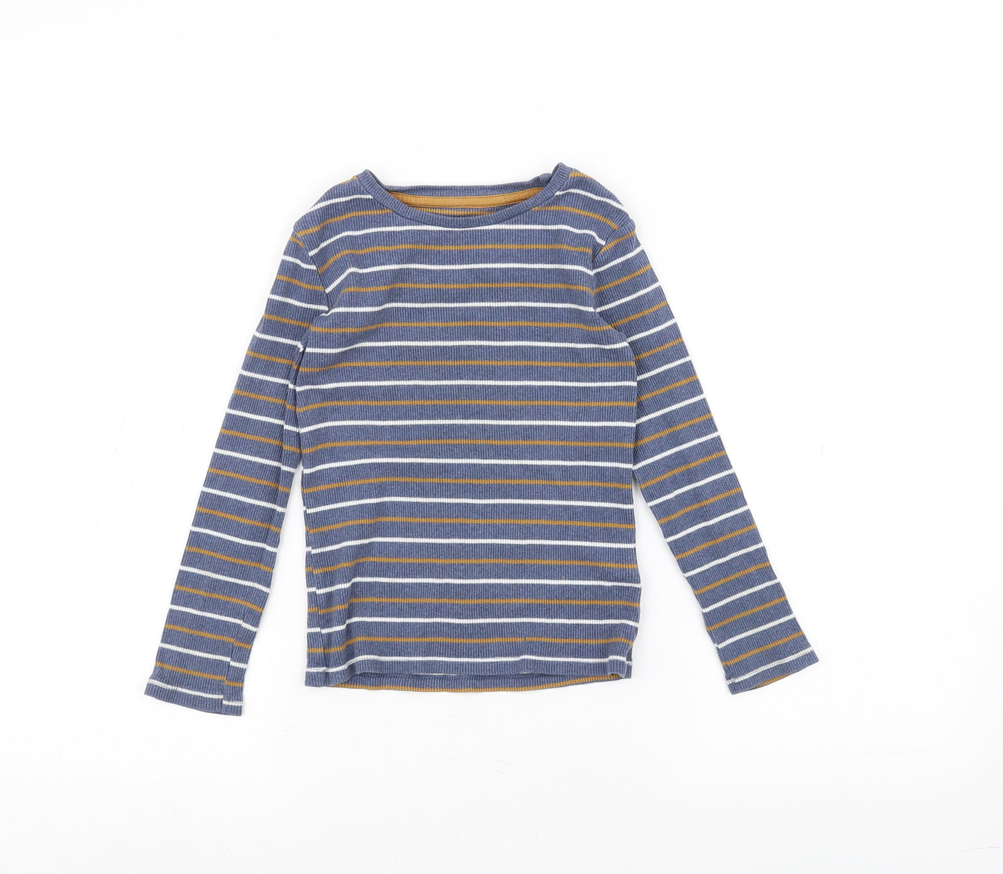 Marks and Spencer Boys Blue Striped  Basic T-Shirt Size 5-6 Years