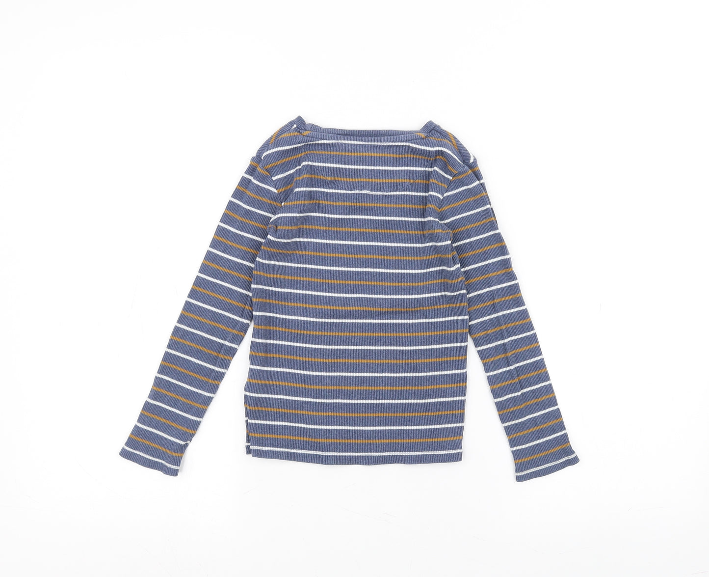 Marks and Spencer Boys Blue Striped  Basic T-Shirt Size 5-6 Years