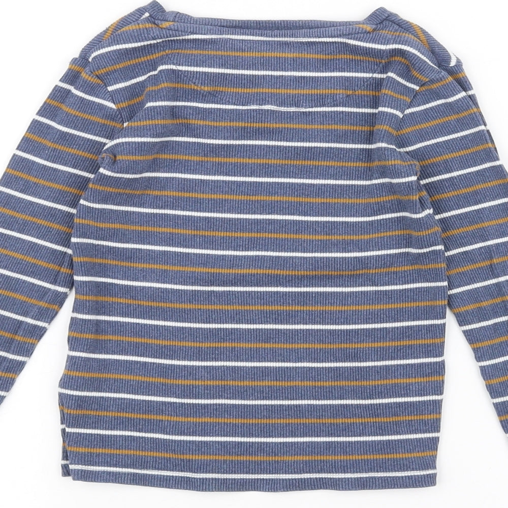 Marks and Spencer Boys Blue Striped  Basic T-Shirt Size 5-6 Years