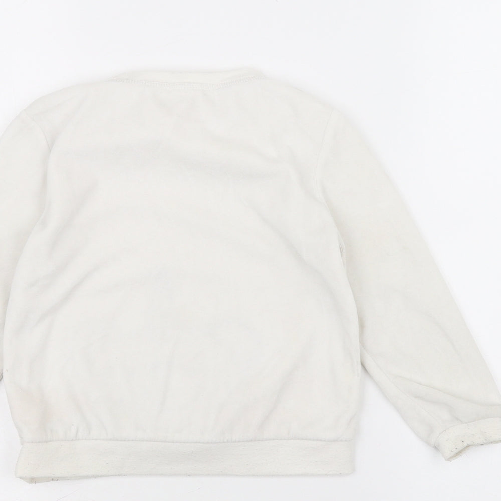 Peacocks Girls White   Pullover Jumper Size 5-6 Years  - Panda