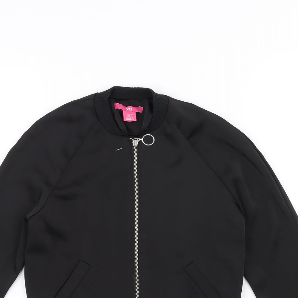 YD Girls Black   Bomber Jacket Jacket Size 7-8 Years