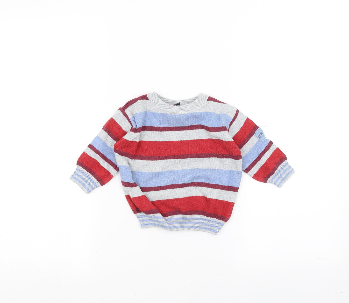 NEXT Boys Grey Striped  Basic T-Shirt Size 6-7 Years