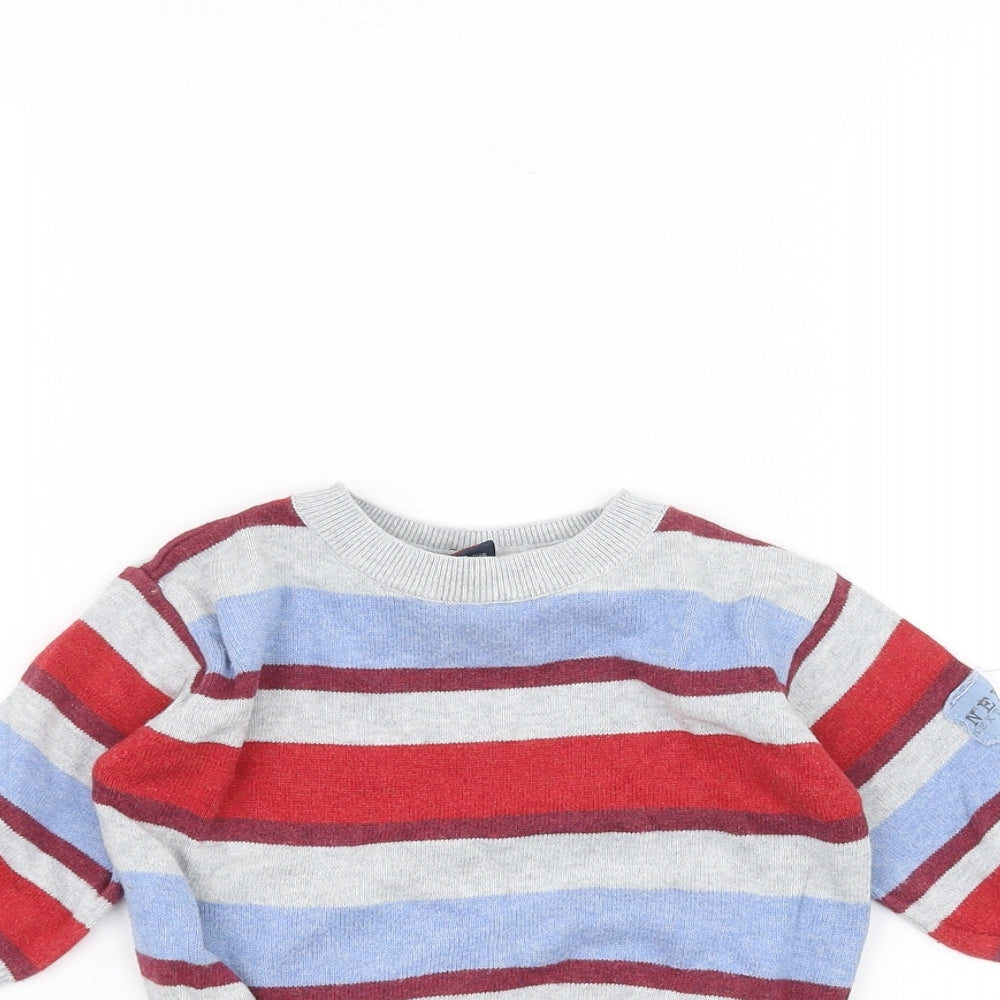 NEXT Boys Grey Striped  Basic T-Shirt Size 6-7 Years
