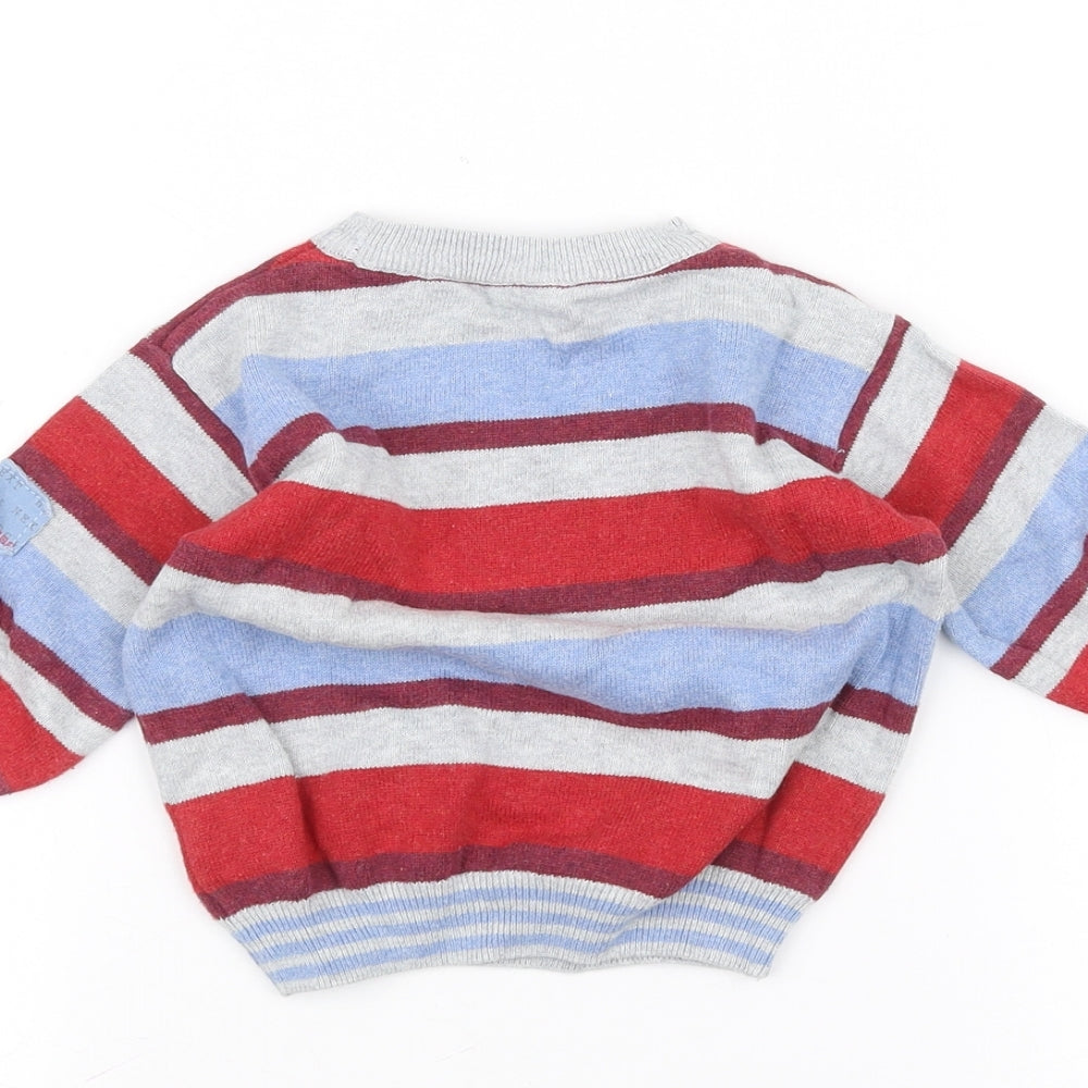 NEXT Boys Grey Striped  Basic T-Shirt Size 6-7 Years