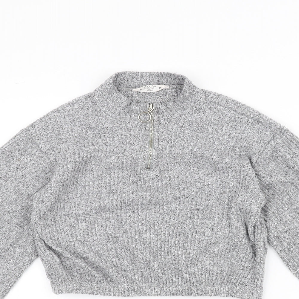 Matalan Girls Grey   Pullover Jumper Size 10 Years