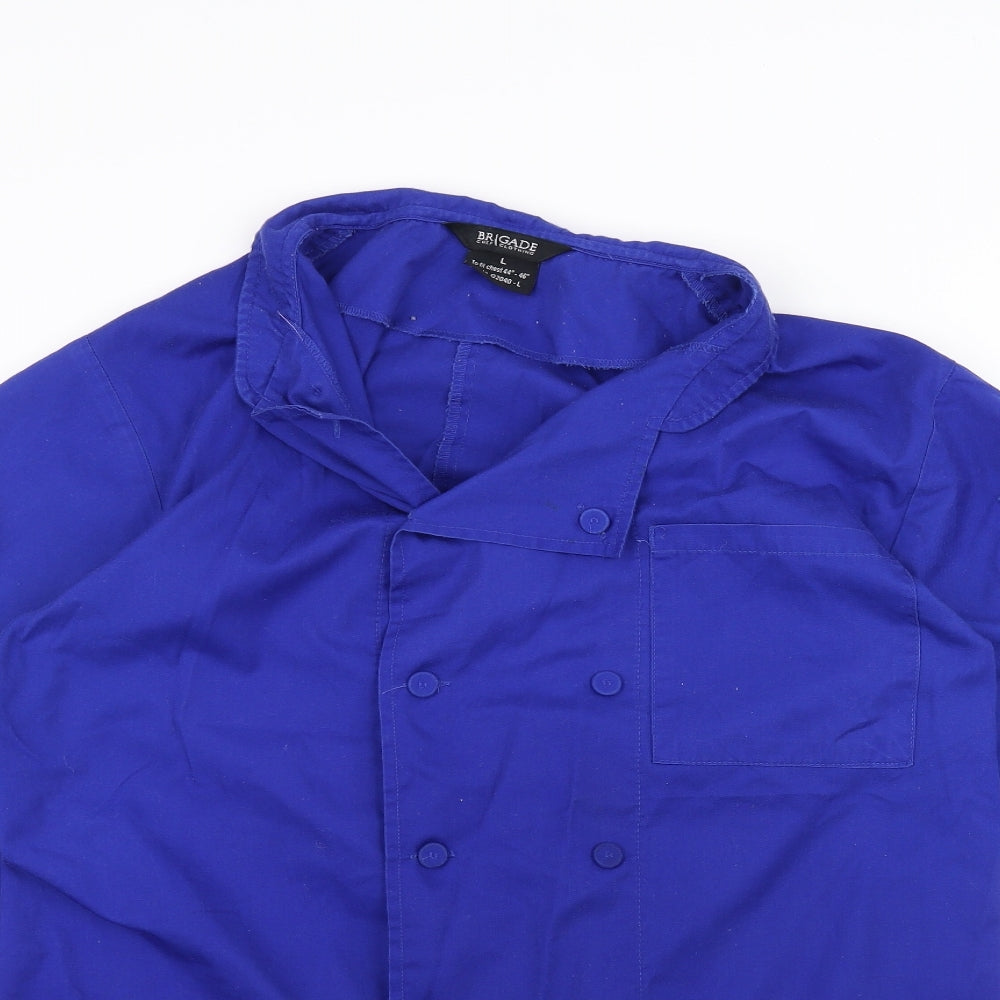 Brigade Mens Blue    Dress Shirt Size L  - Chefswear