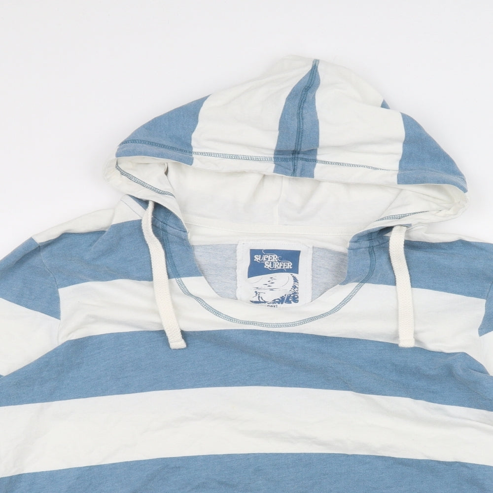 Super surfer Womens White Striped  Pullover Hoodie Size 20