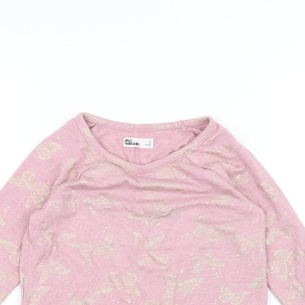 Epic Threads Girls Pink   Pullover Jumper Size 5 Years