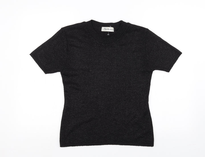 Berkertex Womens Black Basic T-Shirt Size 10