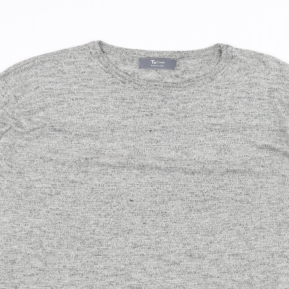 TU Mens Grey    T-Shirt Size L