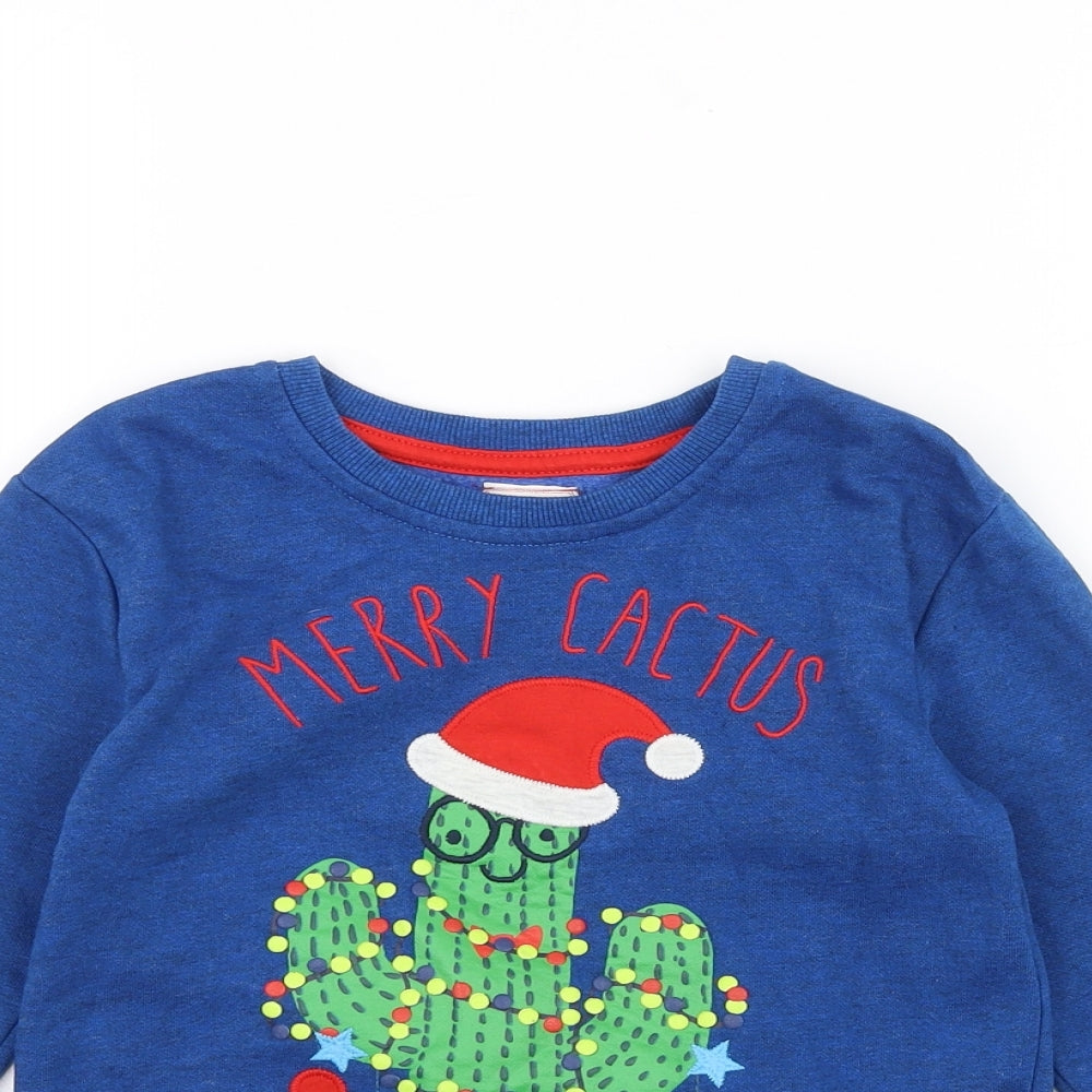 George Boys Blue   Pullover Jumper Size 2-3 Years  - christmas jumper
