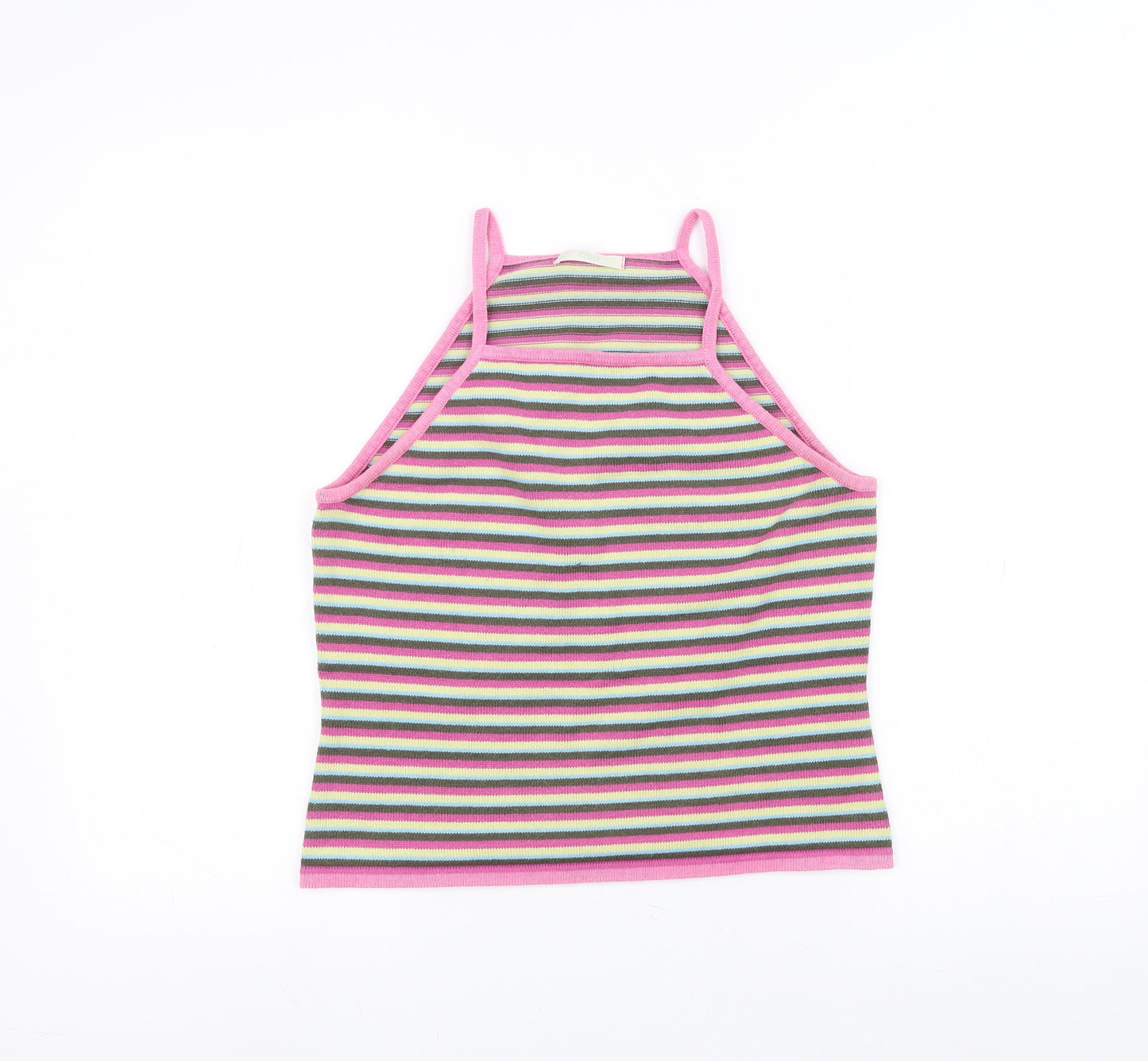 Marks and Spencer Womens Pink Striped  Basic T-Shirt Size 14