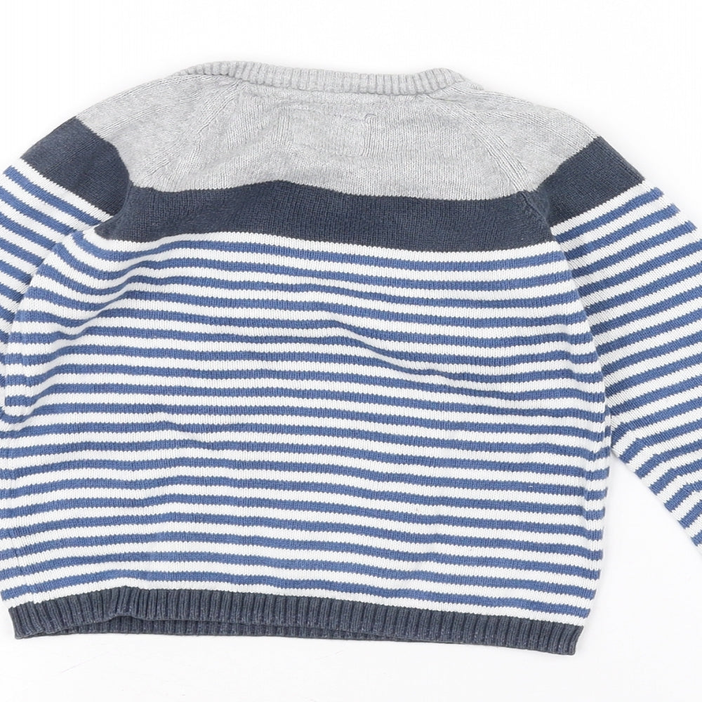 H&M Baby White Striped  Pullover Jumper Size 12-18 Months