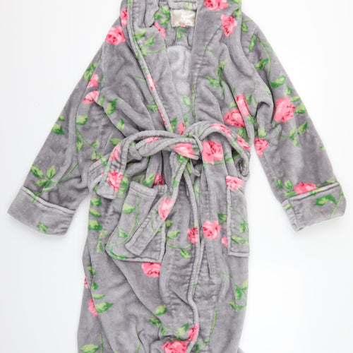 fairy dust Womens Grey Floral  Kaftan Gown Size 6  - floral dressing gown