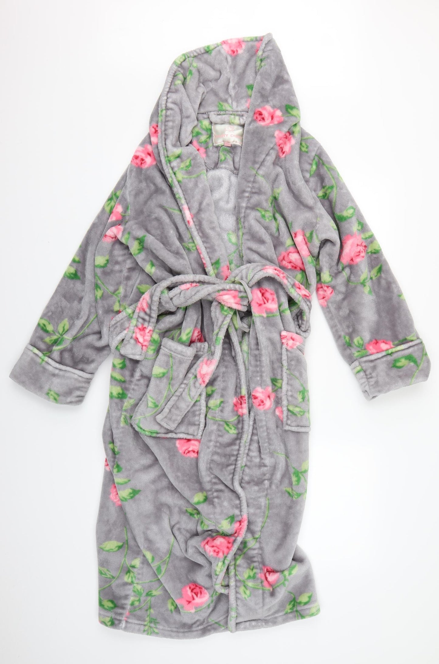 fairy dust Womens Grey Floral  Kaftan Gown Size 6  - floral dressing gown
