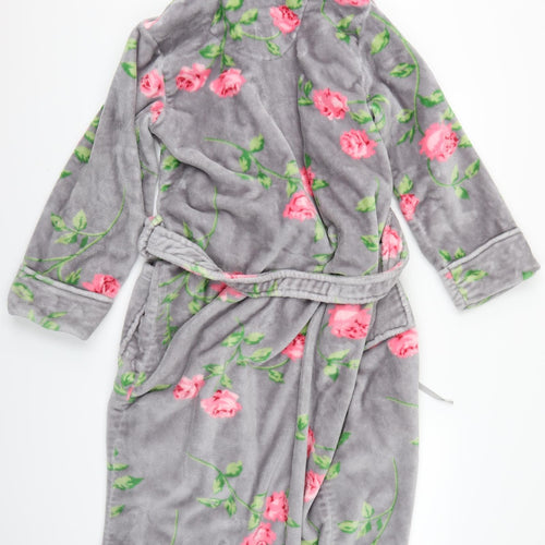fairy dust Womens Grey Floral  Kaftan Gown Size 6  - floral dressing gown