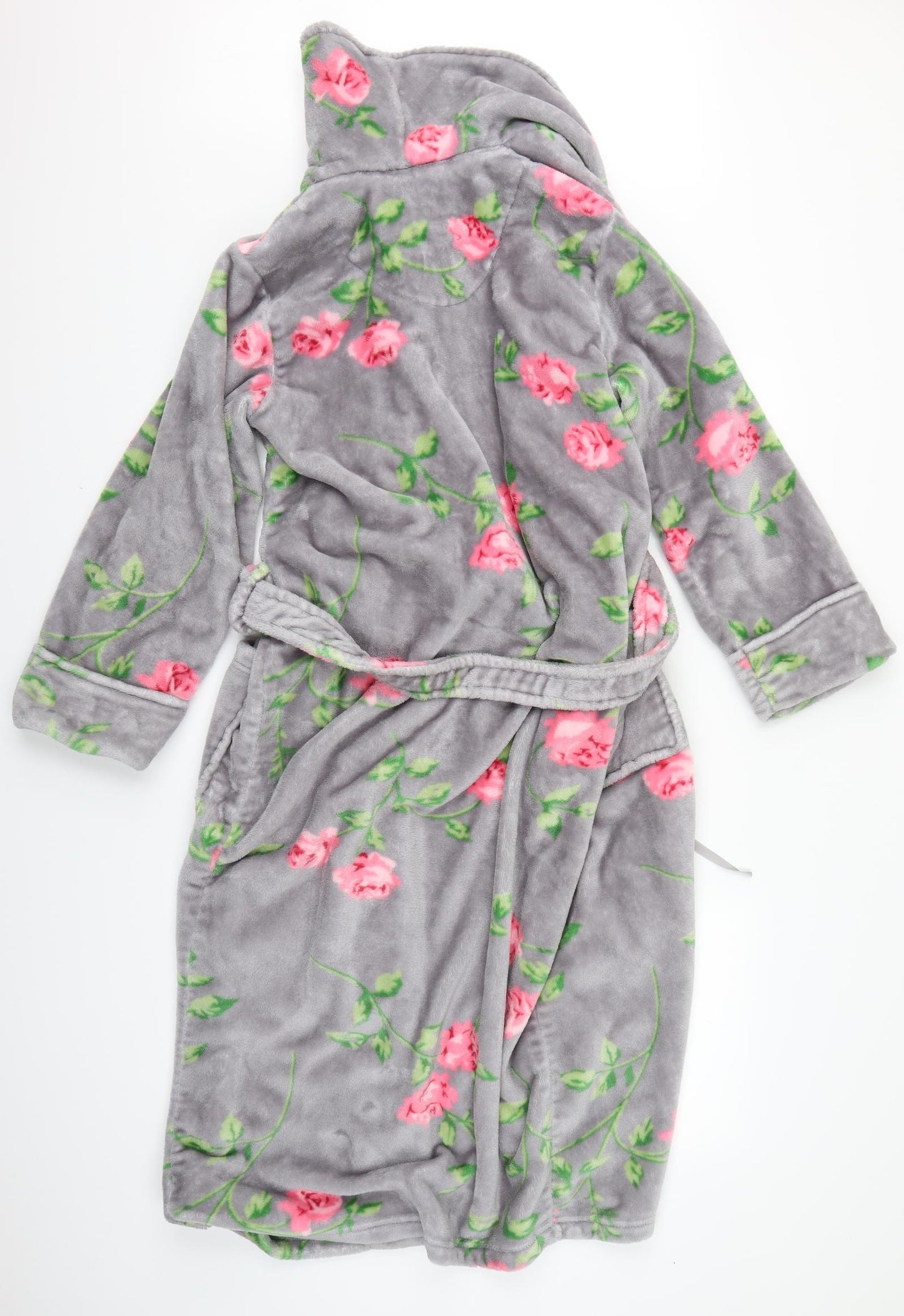fairy dust Womens Grey Floral  Kaftan Gown Size 6  - floral dressing gown