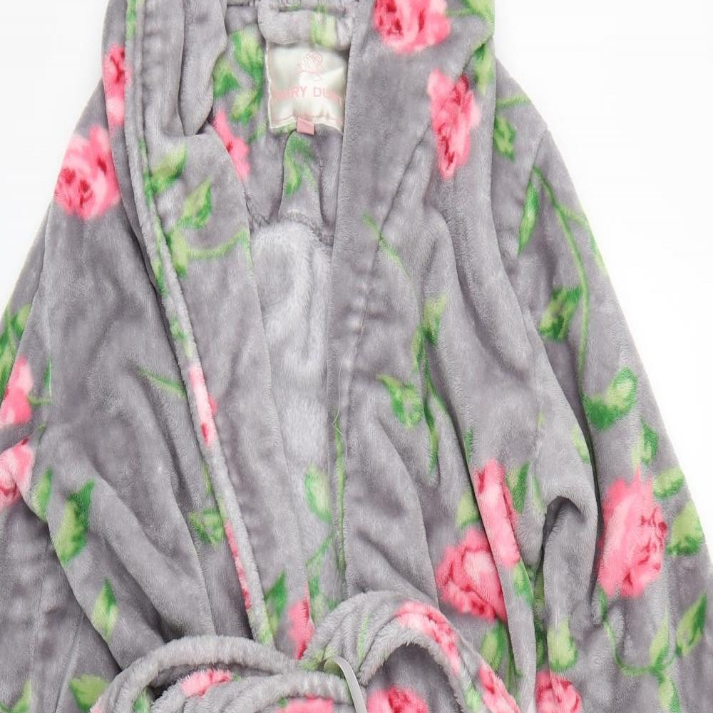 fairy dust Womens Grey Floral  Kaftan Gown Size 6  - floral dressing gown