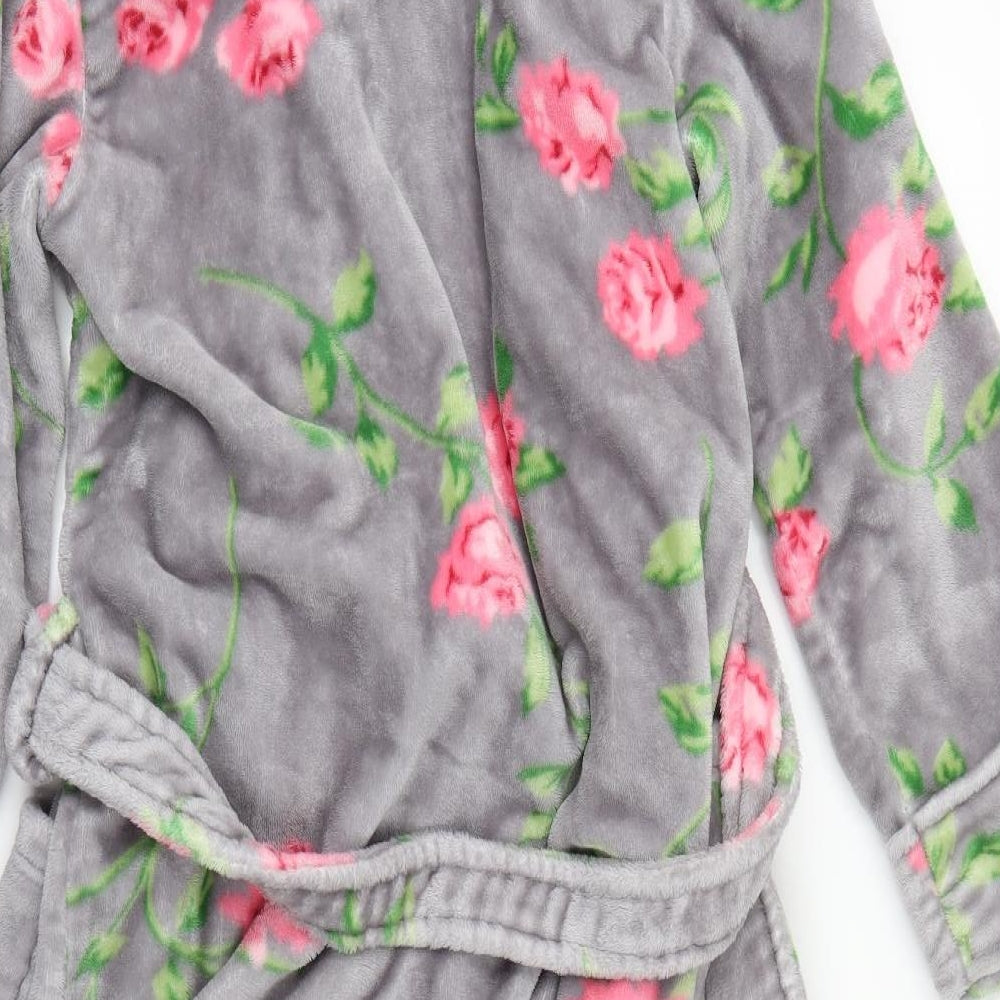 fairy dust Womens Grey Floral  Kaftan Gown Size 6  - floral dressing gown