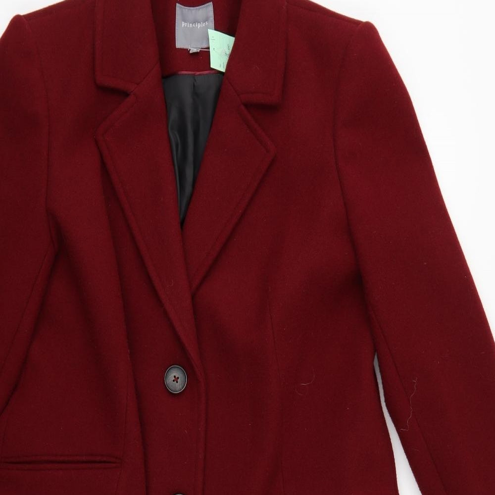 Principles Womens Red   Overcoat Jacket Size 16
