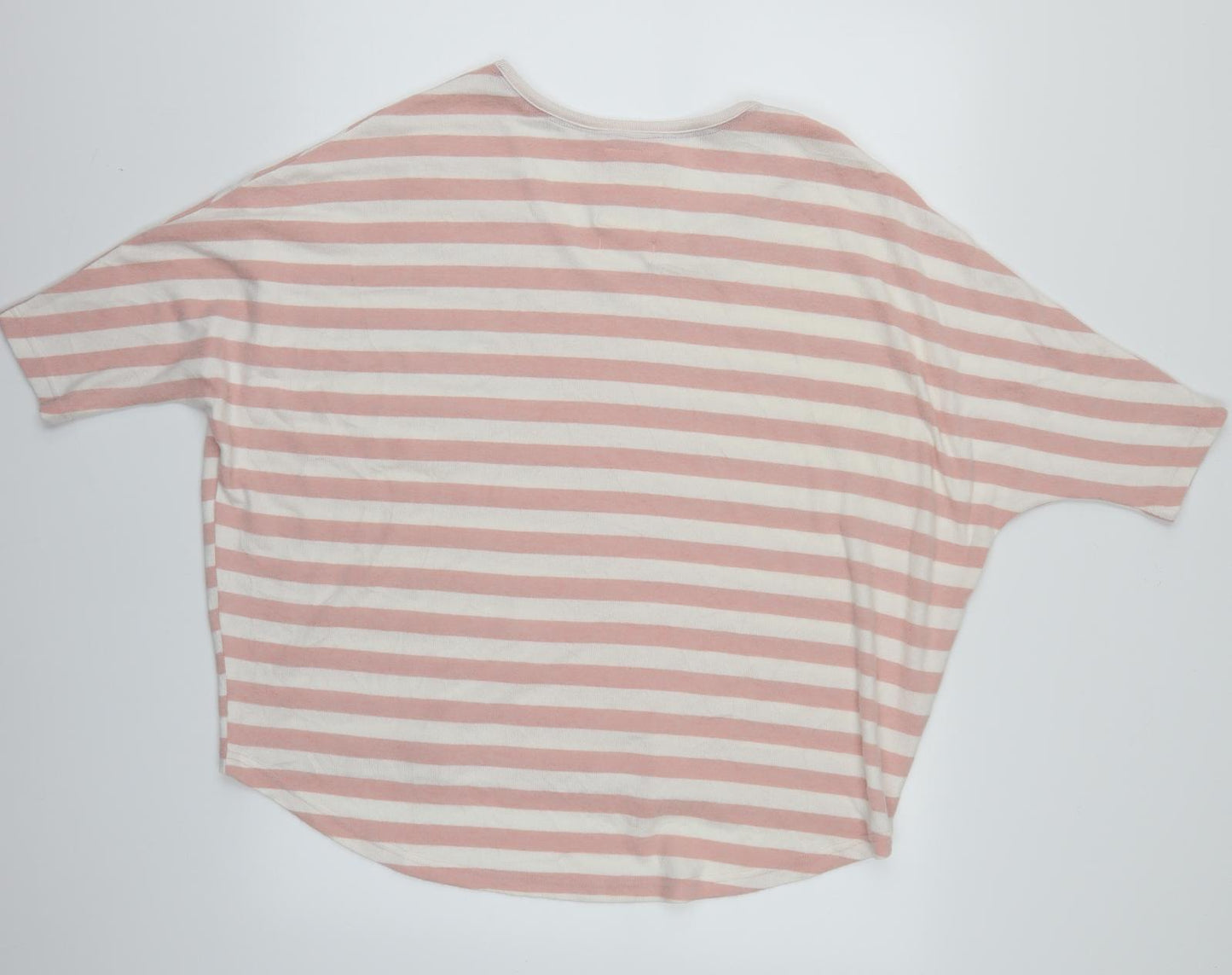 poeticgem Womens Pink Striped  Basic T-Shirt One Size