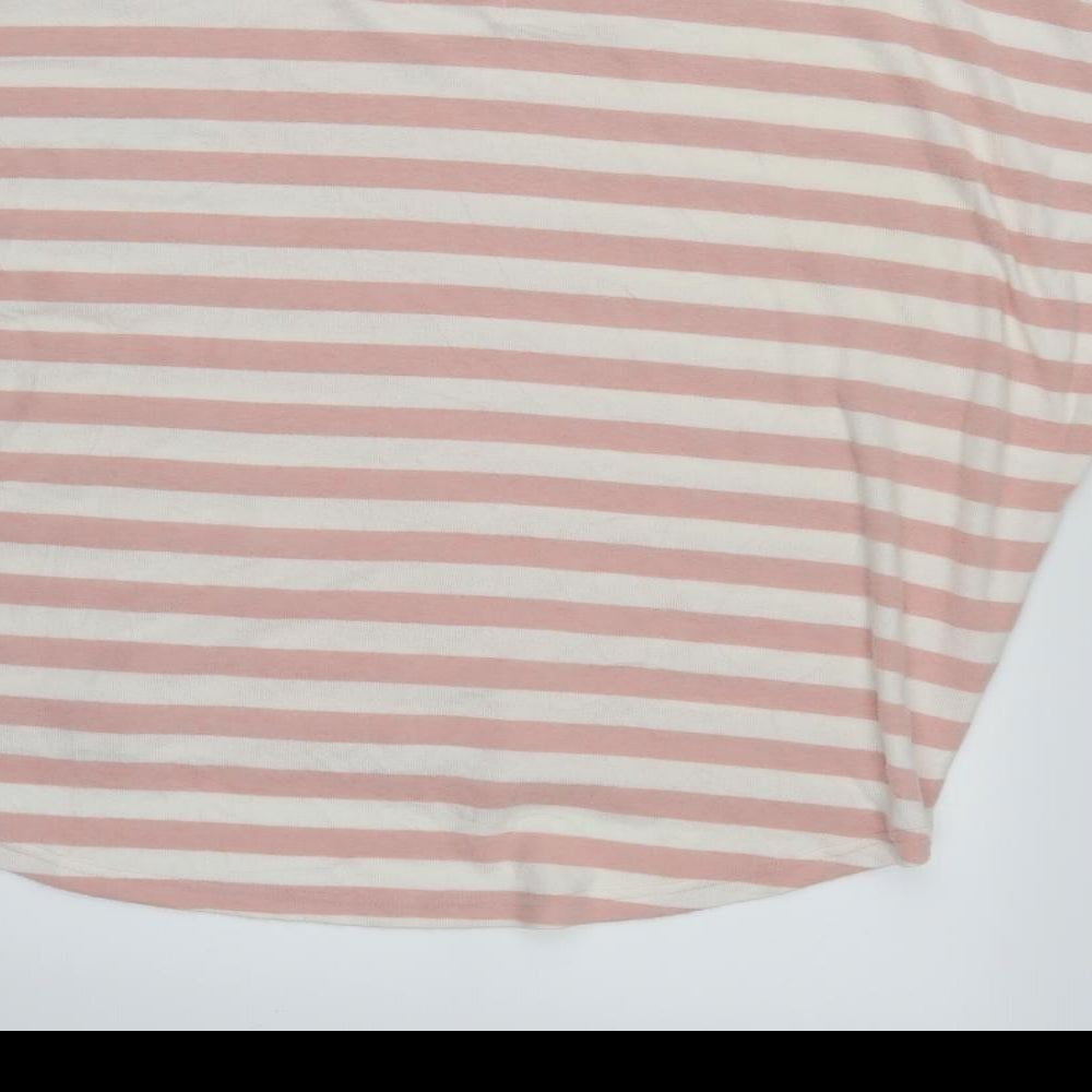 poeticgem Womens Pink Striped  Basic T-Shirt One Size