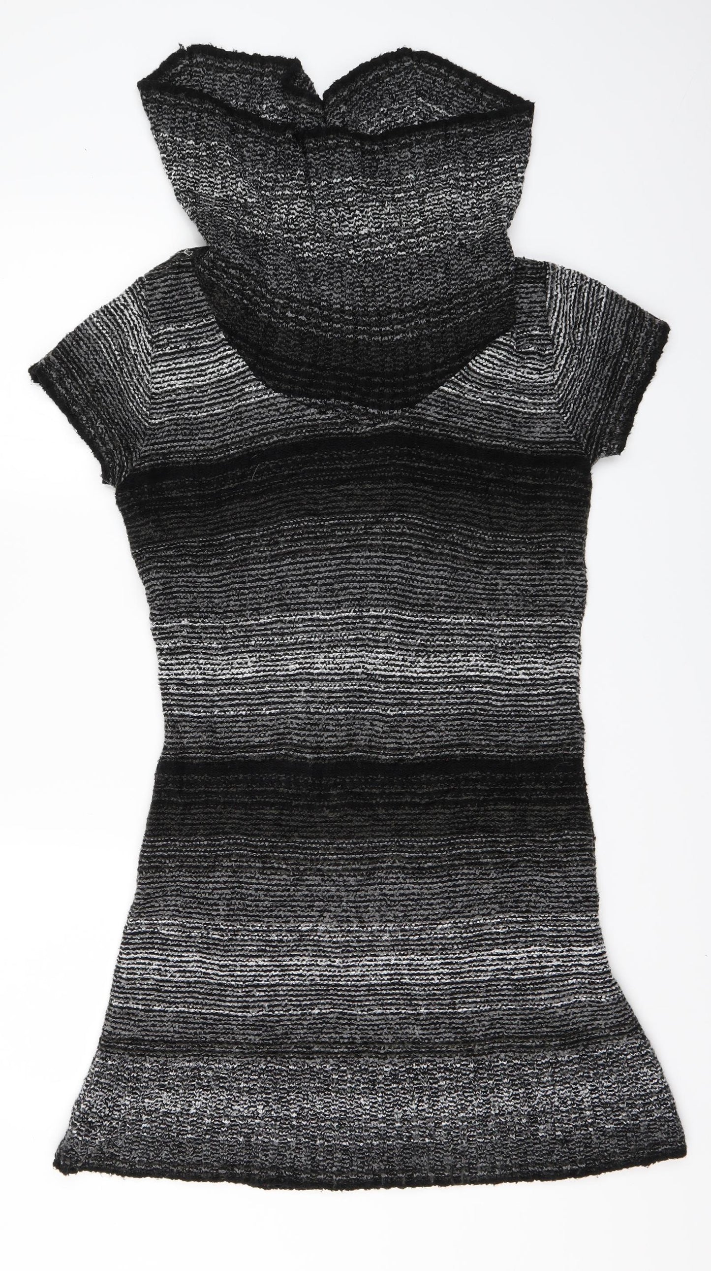 Preworn Womens Black Striped  Pullover Jumper Size 14