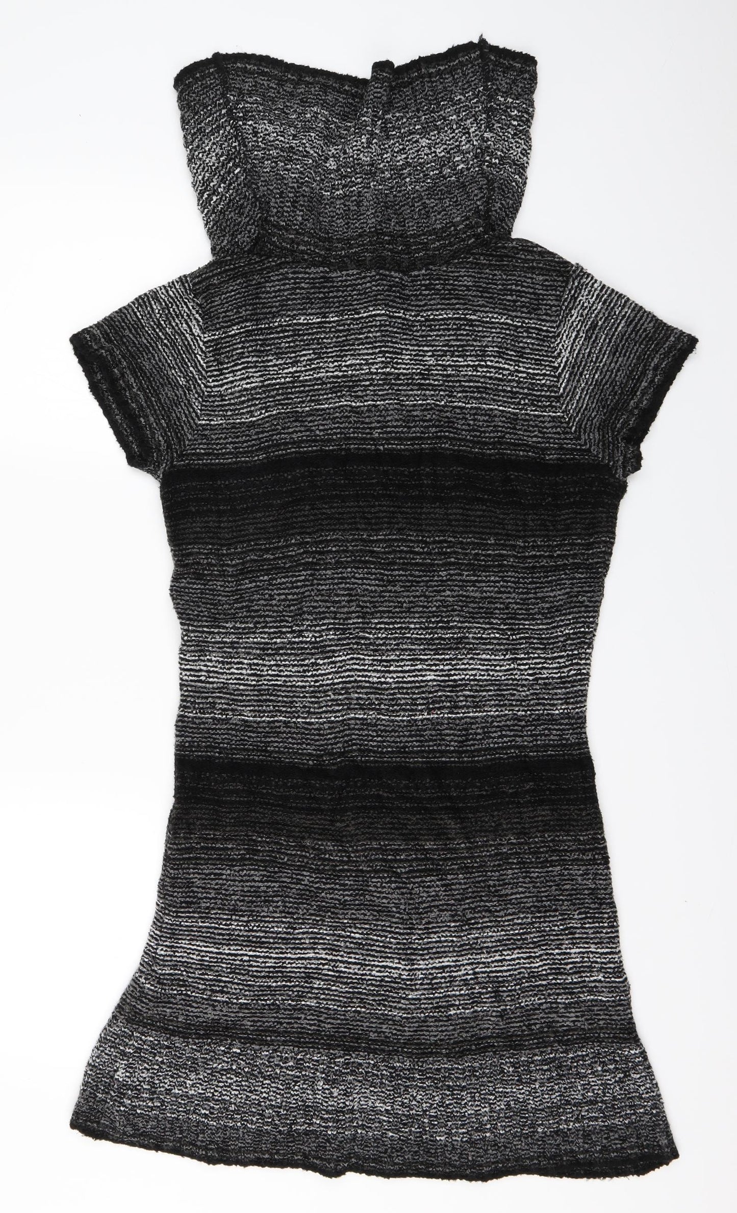 Preworn Womens Black Striped  Pullover Jumper Size 14