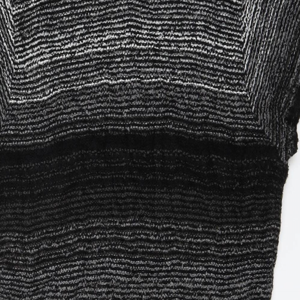Preworn Womens Black Striped  Pullover Jumper Size 14